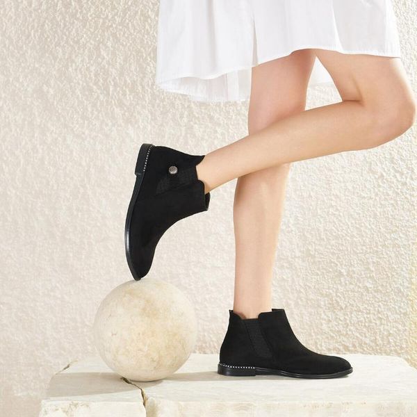 

flo marc85z suede black women boots butigo1