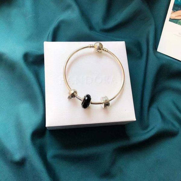 

famous brand s925 sterling silver pandorara bracelet designer glass bead bracelet luxury jewelry women bracelet with original box, Golden;silver