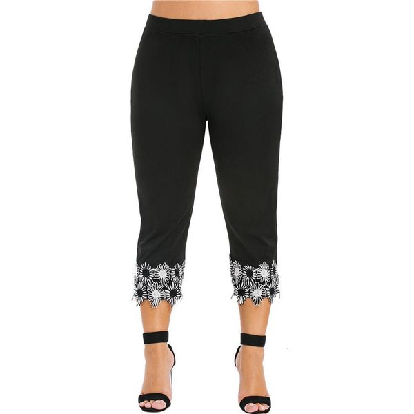 

wome leggings 2020 korean black fashion leggings casual elastic waist large size high waist applique feet pants push high#38