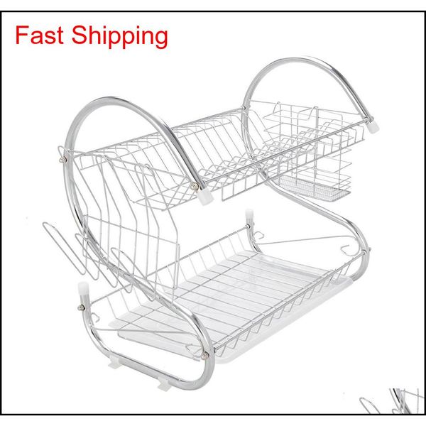 

new multifunctional dual layers bowls & dishes & chopsticks & spoons collection shelf dish drainer stainless steel ki qylnox bwkf