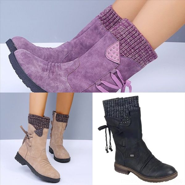 

9cfm winter fur shoes women winter increasing women's cleatboots round toe flat with hidden plush ankle boots wedge boot, Black