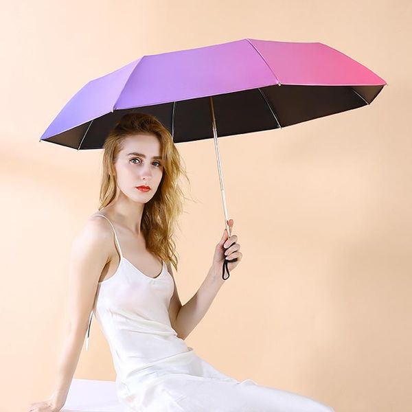 

three folding umbrella rain women windproof multicoloured golden umbrella wind resistant woman parasol three folding umbrella wmtrhx