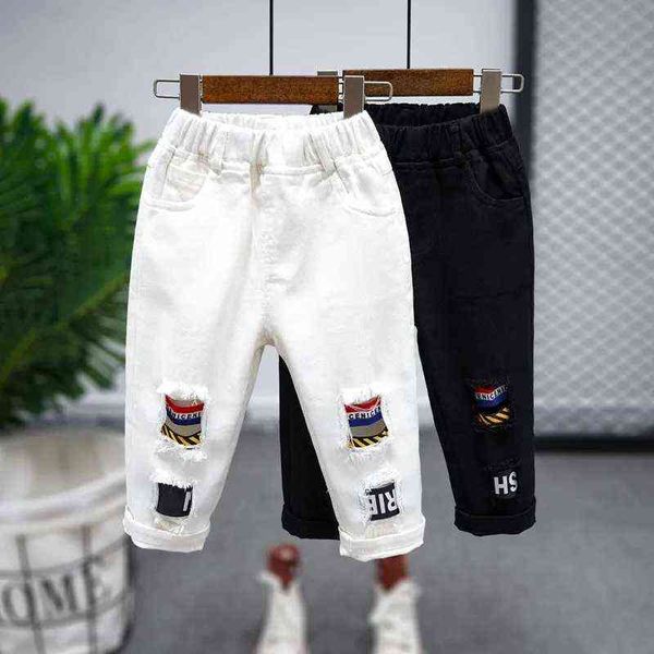 

spring & autumn pure cotton boys jeans new 2021 korean version fashion cowboy stretch pants all-match childrens denim trousers g1220, Blue