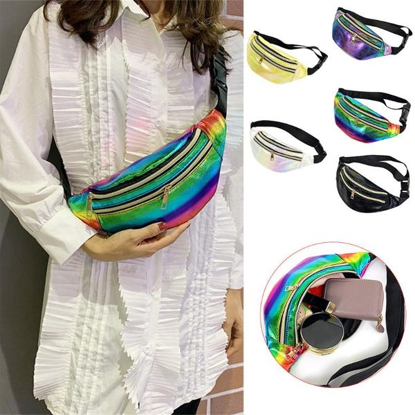 

women waist pack leather fashion waist belt shoulder bag running zip belt money purse brusttasche borse da donna a50