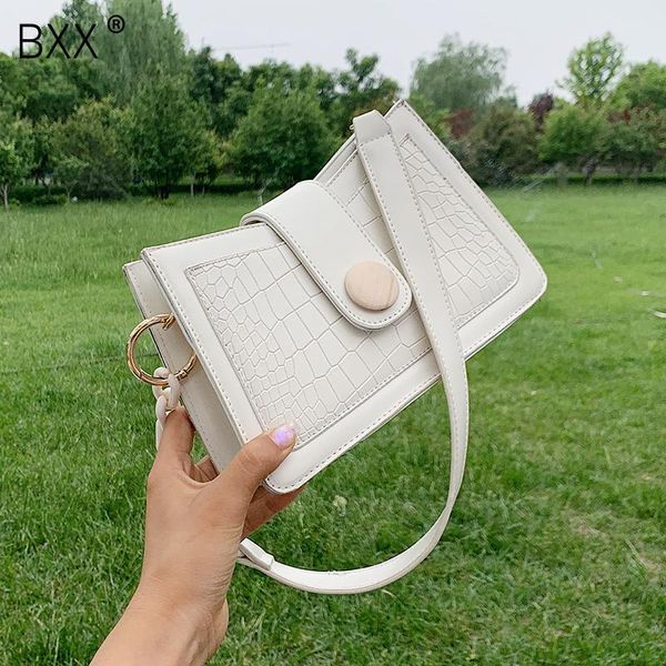 

shoulder bags [bxx] stone pattern simple pu leather crossbody for women 2021 summer fashion handbags and purses totes bag hn370