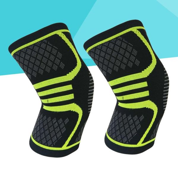 

elbow & knee pads 1 pair/2pcs fashion sports knit kneecap non-slip brace compression sleeve breathable anti-collision support protector, Black;gray