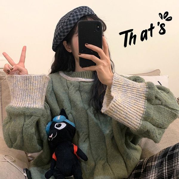 

sweater women's autumn coat winter loose wear loose casual thickening orange warm bomber jacket khaki korean style gg50yf1, Black;brown