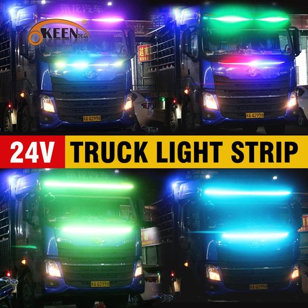

okeen 24v indicators light rgb dynamic streamer following light strip for truck trailer pickup with turn signal,brake ,running