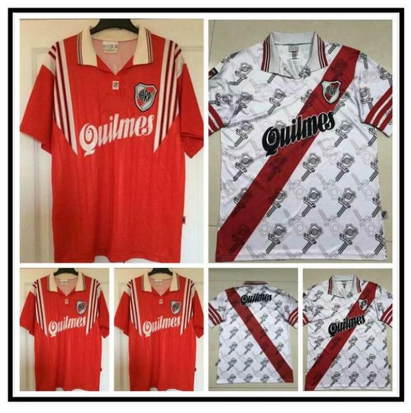 

retro t shirts 1995 1996 river plate soccer jerseys retro 95 96 football shirt s-2xl, Black;yellow