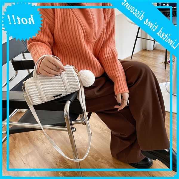 

women 2020 new korean corduroy pillow versatile women's single shoulder messenger hand bag