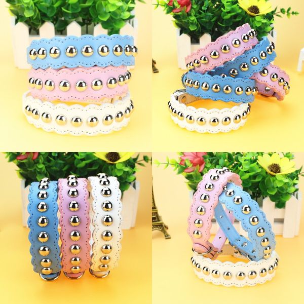 

rivet collares for dogs and cats mushroom nail necklace pet supplies loss prevention dog collar candy color wave style 3 8dg d2