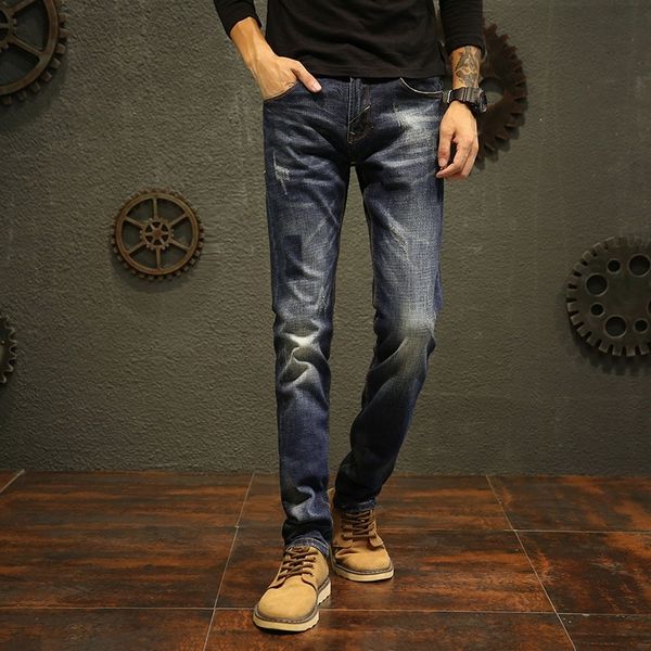 

l6qry zengcheng origin 2020 and autumn youth pants washed men's straight jeans style zengcheng origin 2020 and stretch autumn youth str, Blue