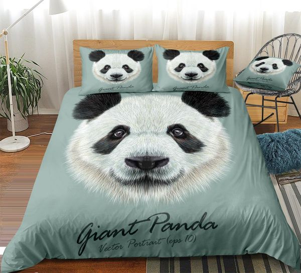 

panda bedding set animal bed linen kids duvet cover set boys girls home textiles microfiber bedclothes green bedding set