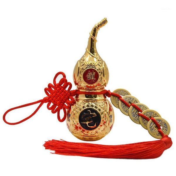 

decorative objects & figurines chinese feng shui decorating tai chi wu lou hu lu miniaturas copper alloy gourd amulet home decoration access