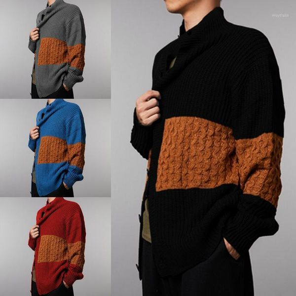 

cable knit sweaters men brand new mens cardigan sweater coat jacket casual slim fit winte patchwork knitwear pull homme xl1, White;black
