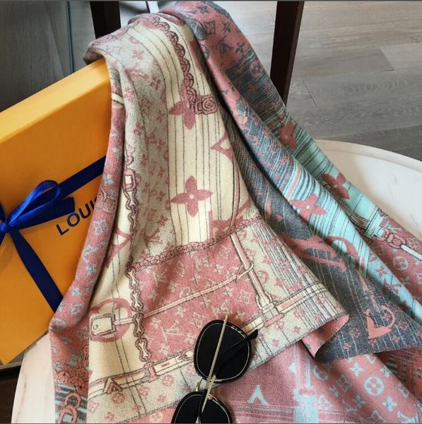 

последней моде шелк шерстяной шарф платок louis vuitton письмо классический дизайнер случайно шаль может 180 * 70см продают как горячие пиро, Blue;gray