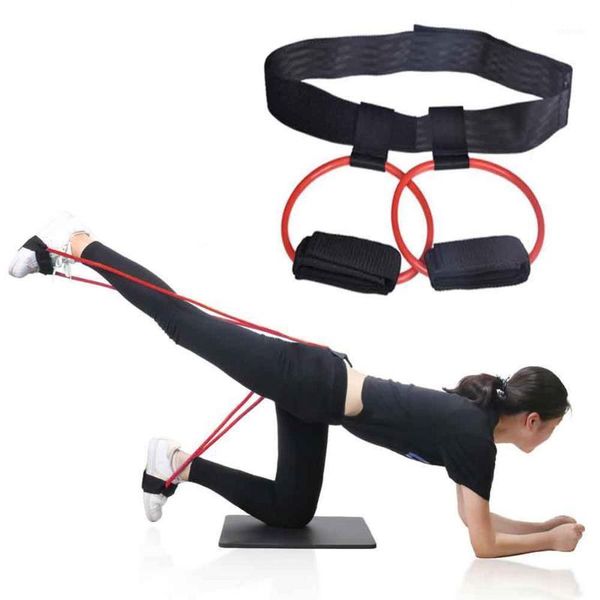 

resistance bands fitness booty belt band adjustable waist pedal for glute and body shape muscle workout1