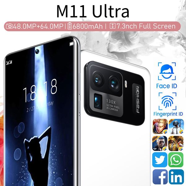 2022 Neues M11mxa-Handy 16 + 512 GB Telefon MTK6889 Andriod 10 Core 6800 mAh Großer Akku 48 + 64 MP Smartphones 4G 5G LTE