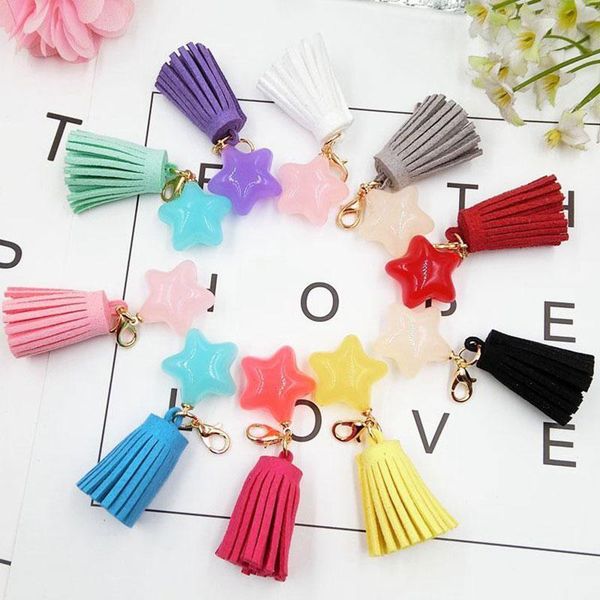 

12pcs lot personalized suede tassel pendants leather tassels for keychain bag cellphone pendant home decoration diy accessories h qylauz