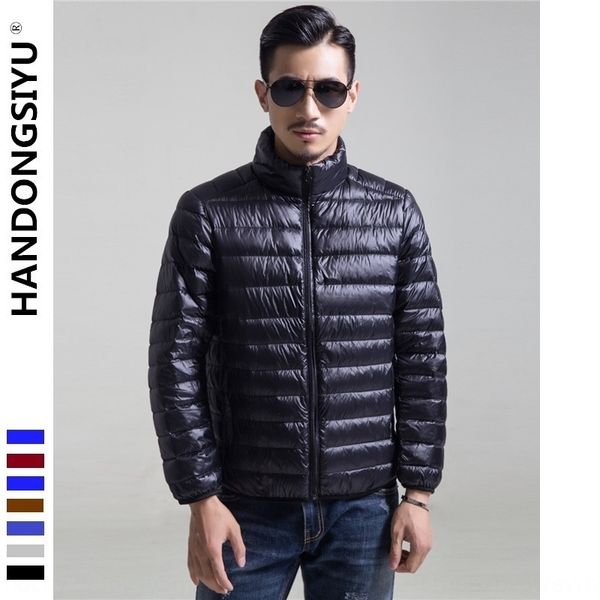 

uopql new lightweight men's stand collar winter coat coat down jacket oversize men's light down jacket, Black