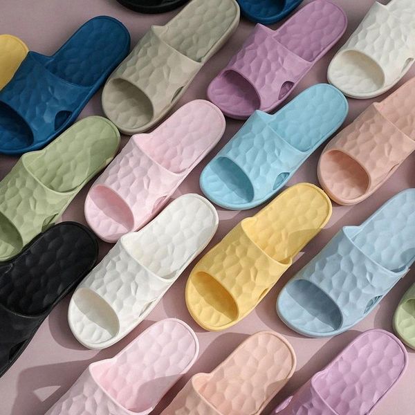 

2020 new home flat sole slippers women non-slip soft platform flat shoes eva solid living room indoor men slides couple slippers #w81e, Black