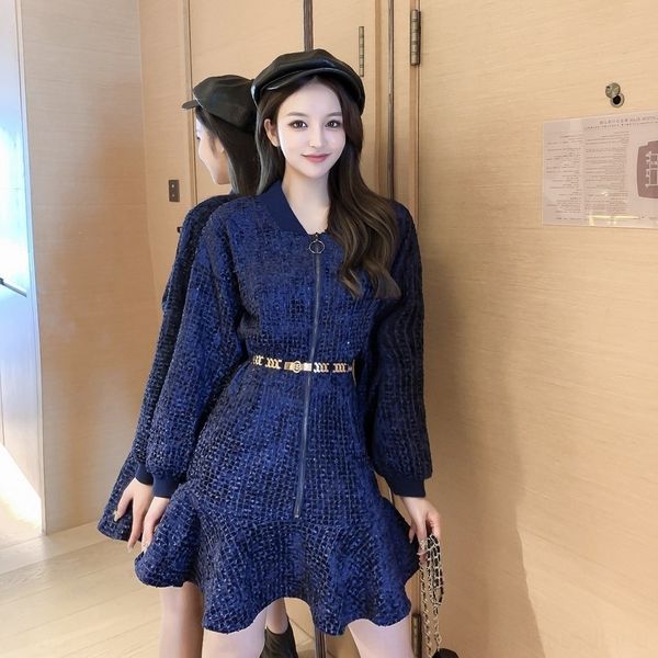 

wbgd8 su style formal dress new fashion french old light celebrity temperament little fragrance white cool style man's dress in autumn, Black;gray