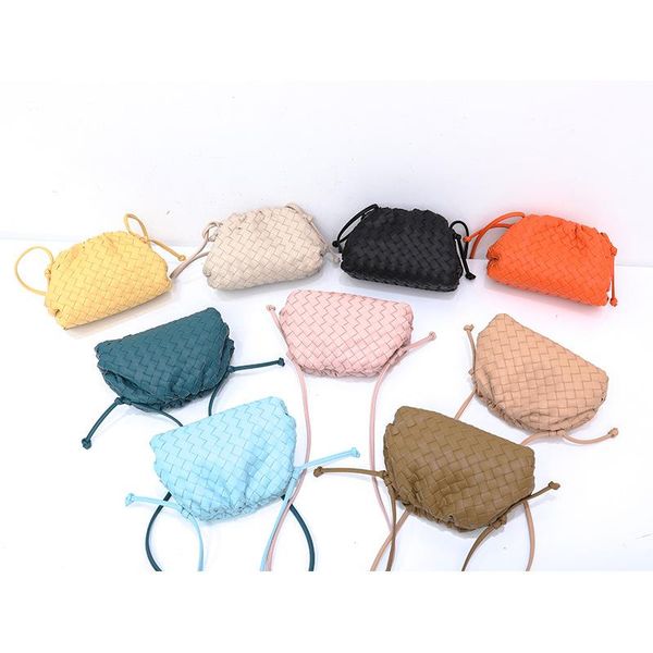 

new fashion weave artificial leather ladies fashion clutch hand bag soft leather dumpling hobo shoulder bag purse