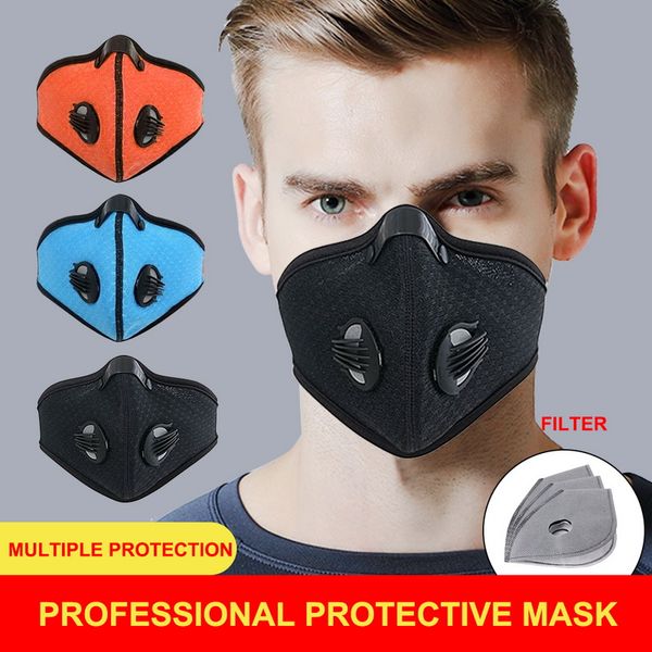 

in stock sport cycling face mask pm2.5 cycling mask anti-dust anti-pollution activated carbon filter effect &gt;95% mtb bike face mask fy906, Black