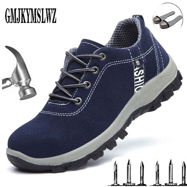 

safety shoes, men's non-slip beef tendon bottom steel head anti-smashing anti-stab work boots y200915, Black;brown