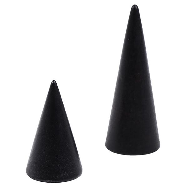 

jewelry pouches, bags vintage black/burlywood wooden ring holder display cone rack solid wood finger stand storage organizer showcase, Pink;blue