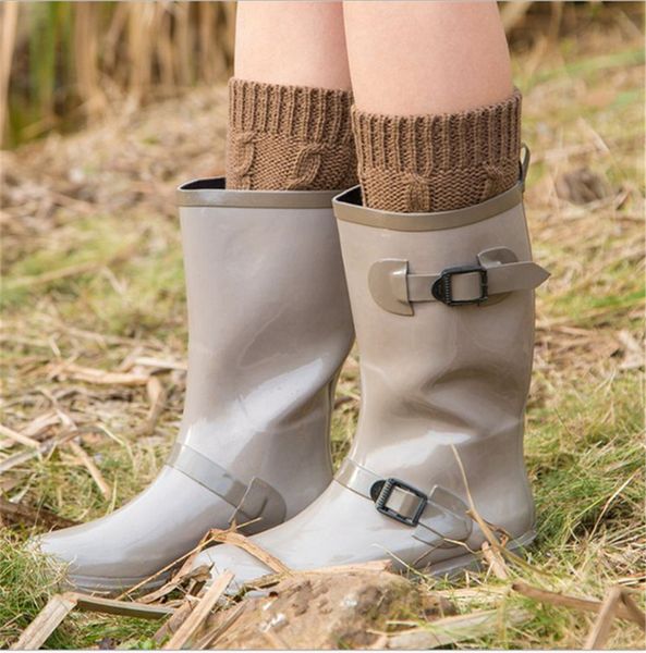 

winter knitted warm woolen christmas socks medium floor leggings set foot home socks twist knitted socks 7 color boutique e111305, Pink;yellow