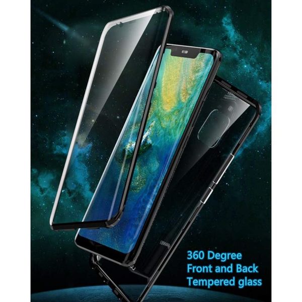 

double sided magnetic case for huawei p40 pro p30 pro 20 lite 360 full protect strong magnetic transparent tempered gla bbyshp
