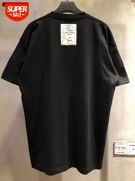 

vetements t shirt men women embroiderybig tag cotton black t-shirt #3q3r, White;black