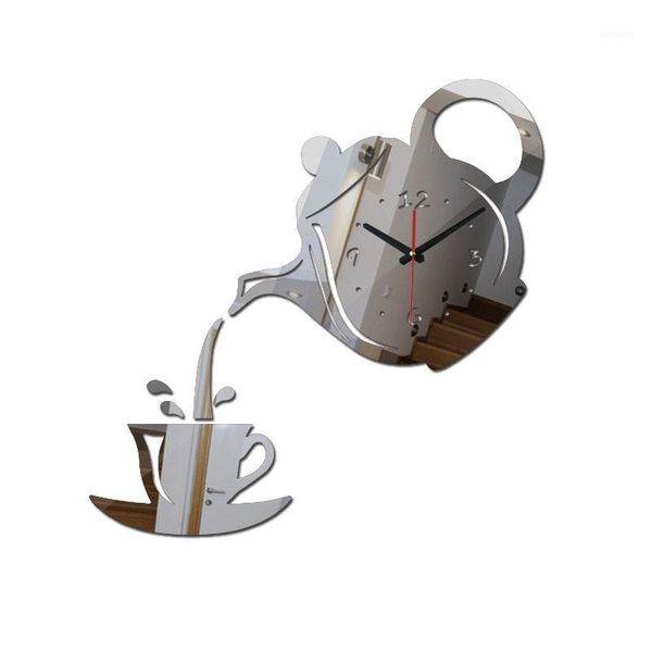 

new quartz needle wall clocks acrylic mirror watch modern horloge digital clock home decor single face stickers single face1