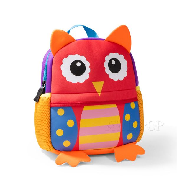 

2019 new 3d owl backpacks cartoon animals design boys girls backpack toddler kids neoprene school bags kindergarten schoolbag y0125