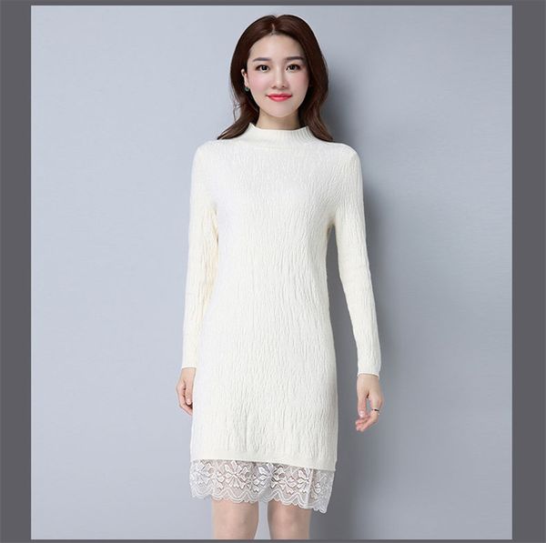 

2021 new and sweaters, women's turtlenecks, autumn, slim green mesh , wxf650 lace. nysn, White;black