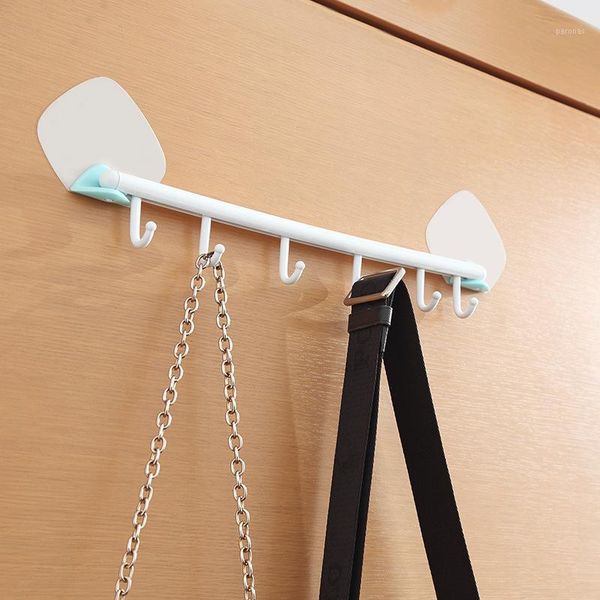 

hooks & rails bathroom plastic storage strong sticky kitchen cabinet wall hook up towel shelf rack1