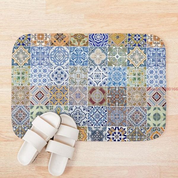 

mat set of 48 ceramic tiles patterns bath mats anti slip toilet rug kitchen bedroom carpet custom doormat soft bathroom door mat