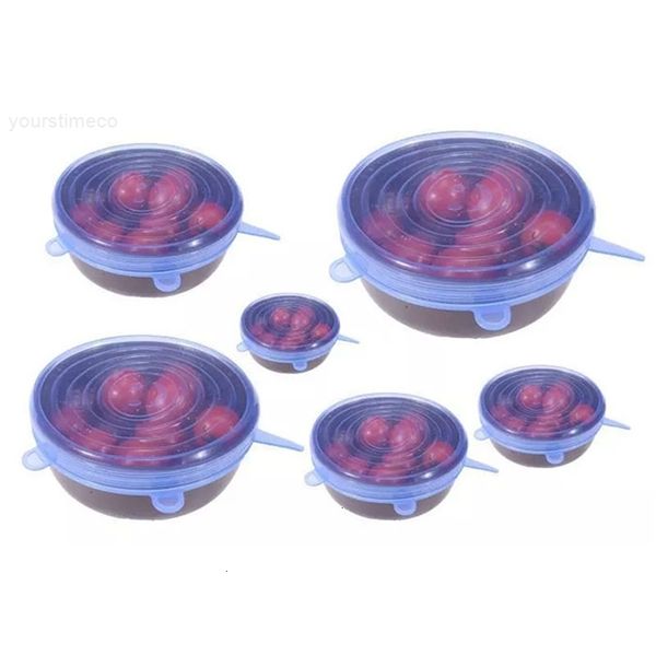 

universal stretch lids 6pcs/set silicone food silicon wrap bowl pot lid cover pan cooking kitchen accessories dhl free