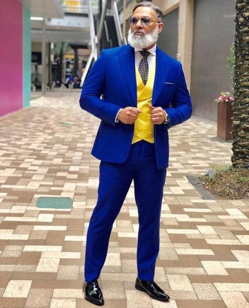 

2020 royal blue men suits new style groomsmen lapel groom tuxedos wedding man costume homme ( jacket+pants+tie+vest)1, White;black