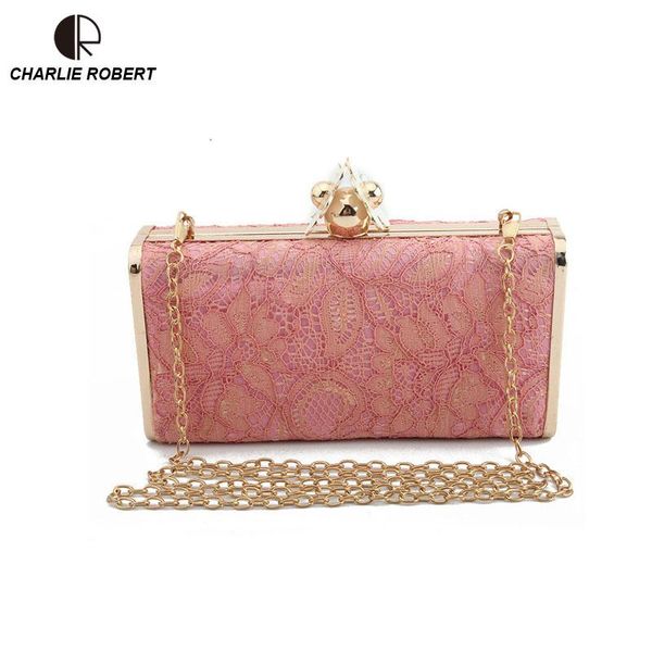 

elegant luxury spherical frame lace flowers dress women lady female shoulder evening bag chains crossbody bags