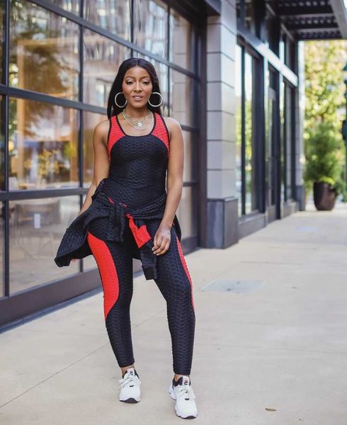 

sports 3pieces clothing set yoga clothes, White;red