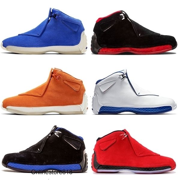 

blue suede 18 18s bred defining moments basketball shoes xviii mens orange og asg jumpman black royal sneakers sport trainers size7-13tq