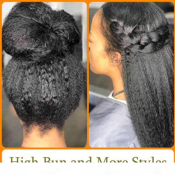 

kinky straight wig hd glueless full lace human hair wigs for women 30 inch full lace wig fake scalp 250 density wig ever beauty, Black;brown