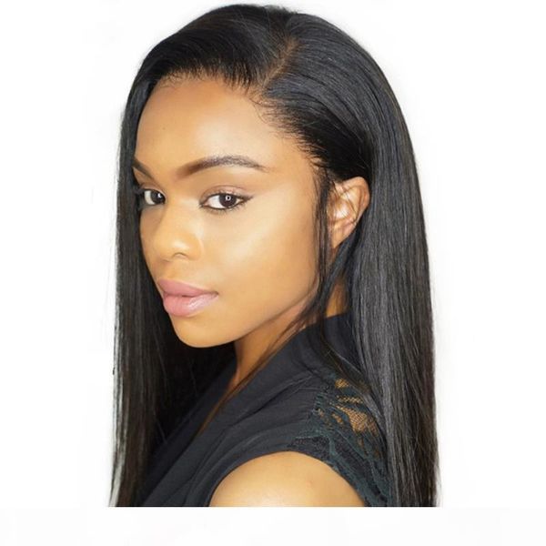 

360 lace frontal brazilian hair wig yaki straight virgin malaysian glueless light yaki 360 frontal full lace human hair wigs pre plucked, Black;brown