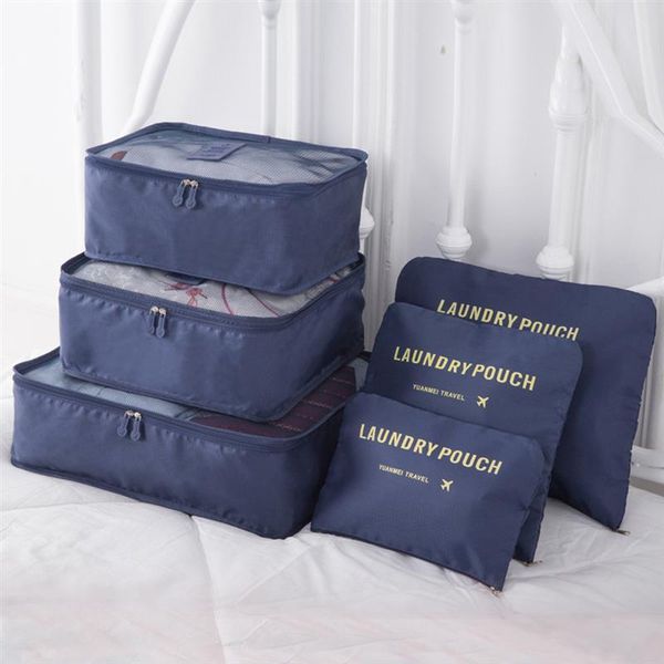 

6pcs/set travel storage bag multi-functional luggage organizer pouch clothing sorting packing cubes