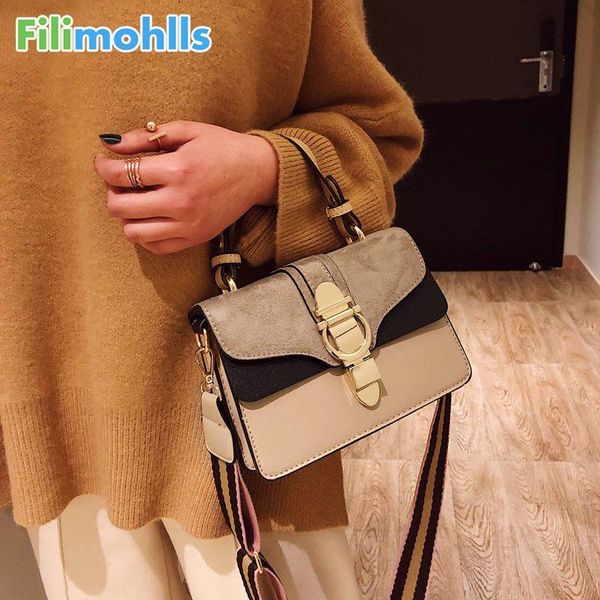 

2020 new brand women leather handbags famous luxury designer contrast color fashion shoulder bags female crossbody purses s1897