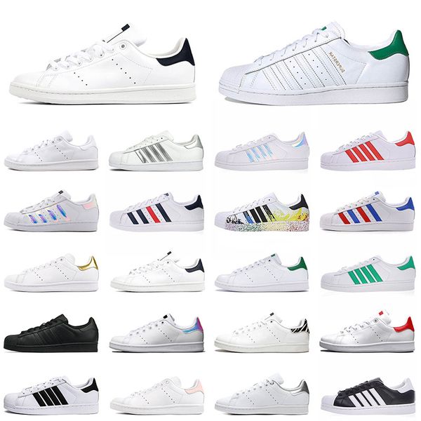 

2021 new fashion mens womens flat casual shoes stan smith superstar triple white superstars fashion platform men outdoor sneakers 36-45, Black