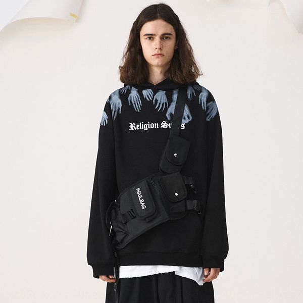 

ovdy хип-хоп моды bf loverswear hoodie свободно верхней национальной моды призрак пару свитер top sweaterhand флиса свитер dfypt, Black