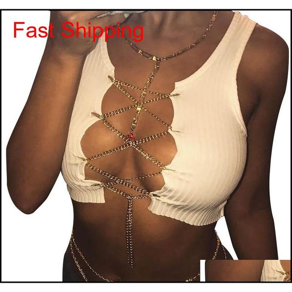 

women bikini bra metal chain hollow out crop ladies solid beach swimsuit female new water sports vest 050518 xj33q
